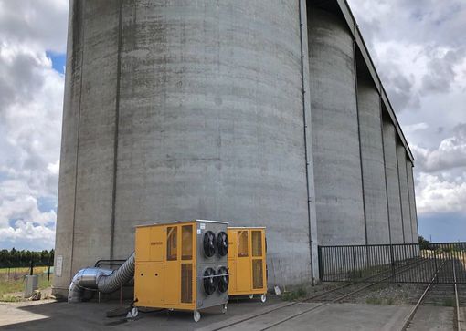 Los refrigeradores de cereal protegen la cosecha en los silos de cereal