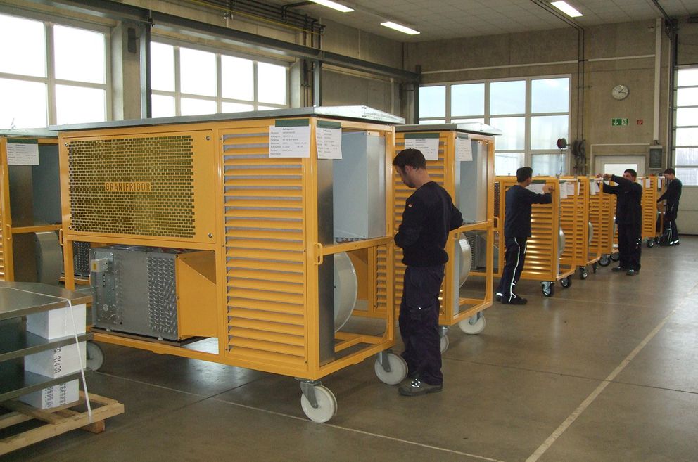 Atelier de production pour la fabrication des appareils de réfrigération des céréales