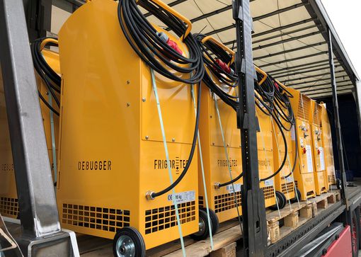 Delivery of insect heat treatment units to a mill